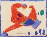 Adolf Hölzel, Rote Landschaft, 1925, Pastel
