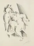 Alexander Archipenko, Two Figures, 1920, Lithograph