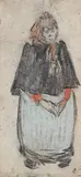 Frau mit Pellerine by Heinrich Zille, Pencil, sold Oct 2007