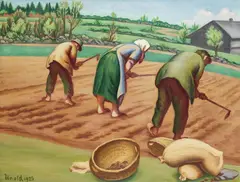 Max Unold, Feldarbeit, 1926, Oil on canvas