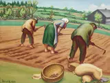 Max Unold, Feldarbeit, 1926, Oil on canvas