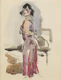 Georg Tappert, Schauspielerin im lila Kleid