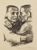 Verbrüderung by Käthe Kollwitz, Before July 1924, Chalk lithograph, sold Oct 2007