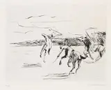 Max Liebermann, Polo, 1912, Drypoint
