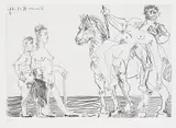 Pablo Picasso, L'Enlèvement avec spectateurs, 1966, Etching