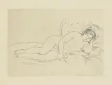 Femme nue couchée (tournée à droite), 2e planche by Pierre-Auguste Renoir, 1906, Etching, sold Oct 2007
