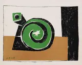 Composition en Trois Couleurs by Pablo Picasso, 1947, Lithograph in colours, sold Oct 2007