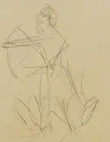 Bogenschütze by Ernst Ludwig Kirchner, 1919, Pencil drawing, sold Oct 2007