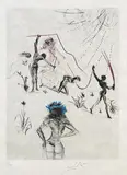 Les Négresses by Salvador Dalí, 1969, Drypoint, sold Oct 2007