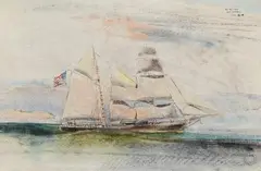 T. Lux Feininger, The old-timer, fast & weatherly, 1937, Watercolour