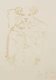 Le Moscophore by Jean Cocteau, 1958, Felt-tip pen drawing, sold Oct 2007