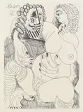 Pablo Picasso, Grosse postituée sur les genoux d'un barbu, 1968, Etching
