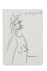 Michail Larionov, Rayonistische Frau 1, 1911, Chalk drawing