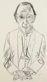 Max Beckmann, Bildnis des Komponisten Frederik Delius, 1922, Lithograph
