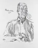 Selbstbildnis mit Faunskopf by Oskar Kokoschka, 1966, Chalk lithograph, sold Oct 2007