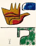Le Corbusier, The open hand, 1963, Lithograph in colours