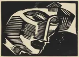 2 Bll.: Frauenkopf by Karl Schmidt-Rottluff, 1915, Woodcut, sold Oct 2007