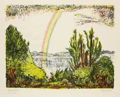 Regenbogen by Erich Heckel, 1964, Lithograph in colours, sold Oct 2007