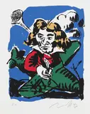 Jörg Immendorff, Beethoven, 1997, Farbserigrafie auf Bütten