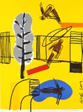 Bruce McLean, 3 Bll.: Vertical balcony. Shadow of shadows. And con, Silkscreen in colours