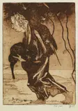 Selbst mit Katze by Horst Janssen, 1989, Etching, sold Oct 2007