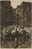 Die Carmagnole by Käthe Kollwitz, Before mid-March 1901, Line etching, drypoint, aquatint or brush etching and emery, on strong, yellowish copperplate paper, sold Oct 2007