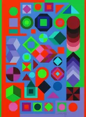 Cité Polychrome by Victor Vasarely, 1977, Silkscreen in colours, sold Oct 2007