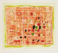 Komposition by Roger Bissière, 1957, Etching and aquatint in colours, sold Oct 2007