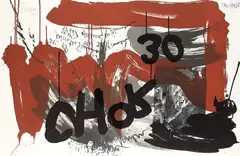 Wolf Vostell, 2 Bll. aus: Le cri, 1990, Lithograph in colours