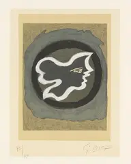 Georges Braque, Profil grec (Griechisches Profil), 1960, Lithograph in colours