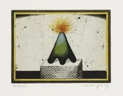 Friedrich Meckseper, Champos, 1969, Etching and aquatint in colours