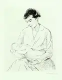 Max Liebermann, Mutter und Kind, 1917, Drypoint
