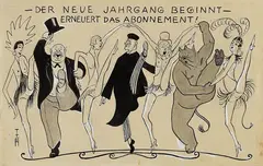 Der neue Jahrgang beginnt by Thomas Theodor Heine, 1920, Brush and India ink, sold Sep 2007