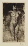 Emil Orlík, 2 Bll.: Weiblicher Akt II. Dämmerung