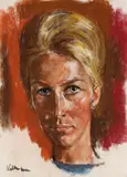 Hans Jürgen Kallman, Frauenporträt, 1960, Chalk drawing