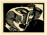 Frauenkopf by Karl Schmidt-Rottluff, 1915, Woodcut, sold Sep 2007