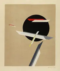László Moholy-Nagy, Nach - Construction, 1932, Silkscreen in colours