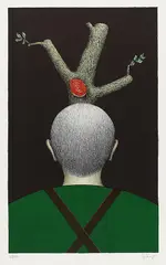 Fritz Genkinger, Ein Gärtner, 1970, Lithograph in colours