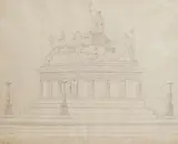 Karl Friedrich Schinkel, Nach - Entwurf für ein Monument Friedrichs des Großen in Berlin