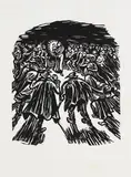 3 Bll.: Die Dome. Das Kind in der Glorie. Der Sternenrichter by Ernst Barlach, 1922, Woodcut, sold Sep 2007