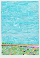 Horst Sauerbruch, Wiese, 1974, Silkscreen in colours