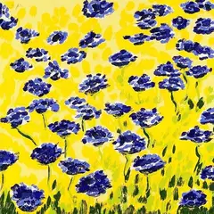 Tobias Pollak, Kornblumen, 1996, Silkscreen in colours