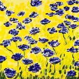 Tobias Pollak, Kornblumen, 1996, Silkscreen in colours
