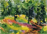 Manfred Henninger, Waldlandschaft, 1960, Watercolour