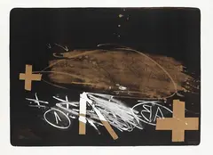 A effacé by Antoni Tàpies, 1974, Lithograph in colours, sold Jul 2007