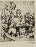 Fritz Schaefler, Stadtansicht, 1920, Drypoint