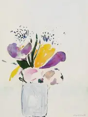 Oskar Koller, Krokusse, 1980, Watercolour