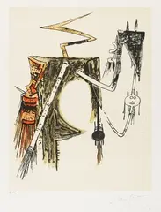 Abstrakte Komposition by Wifredo Lam, 1970, Lithograph in colours, sold Jul 2007