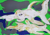 Rainer Fetting, Fische, 1989, Silkscreen in colours