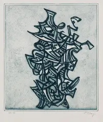 Liberation by Mark Tobey, 1973, Etching and aquatint in colours, sold Jul 2007